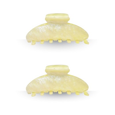 LA Glam Co. Hollywood 3" Claw Clips - All Hair - 2-Pack - Yellow Crystal