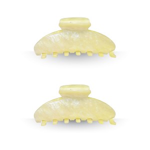 LA Glam Co. Hollywood 3" Claw Clips - All Hair - 2-Pack - Yellow Crystal - 1 of 1