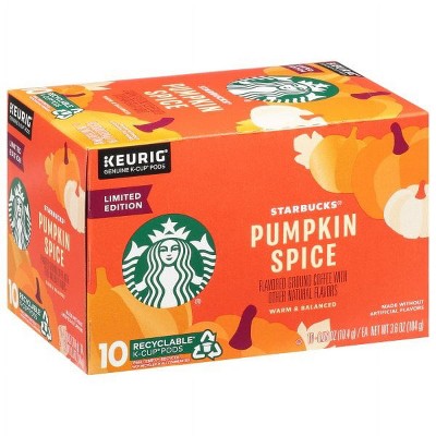 Starbucks K Cup Coffee Pods — Light Roast Coffee — Pumpkin Spice — Fall Limited Edition — 1 box (10 pods) (Pack of 4)