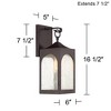 Possini Euro Design Tyne Modern Outdoor Wall Light Fixture Bronze 16 1/2" Seedy Glass for Post Exterior Barn Deck House Porch Yard Posts Patio Home - 4 of 4