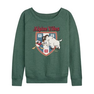 Women's - Disney - Alpine Vibes Lightweight French Terry Wide Neck Long Sleeve Shirt - 1 of 4