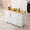 Bella Depot  43.31'' Kitchen Island Cart with 2 Door Cabinet and Drawers with Spice Rack,Towel Rack - 2 of 4