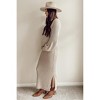 PinkBlush Beige Side Slit Maternity Maxi Sweater Dress - 2 of 4