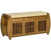 Nicbex Storage Bench Bamboo Shoe Bench with Storage Cabinets 3 Doors Side Rack for Entryway - 4 of 4