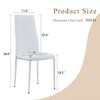 Infurnic Dining Chairs Modern Style Set of 6 Meeting Family Dining Needs, Metal Legs, Blending into Various Home Environments, White, 15"*15"*38.6" - 3 of 4