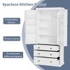 77" Farmhouse Kitchen Pantry Cabinet with 3 Drawers and 3 Adjustable Shelves, Storage Cabinet for Dining room or living room-Maison Boucle - 3 of 4