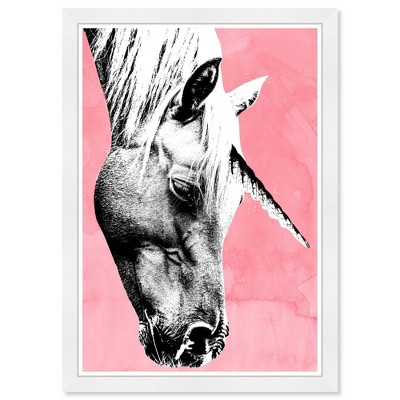 15" x 21" Unicorn in Profile Fantasy & Sci-Fi Framed Art Print: Modern Decor, White Frame - Wynwood Studio