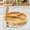 NutriChef Sparkle Three Compartment Round Plate with Silicone Suction and Spoon for Baby and Toddlers - 2 of 3