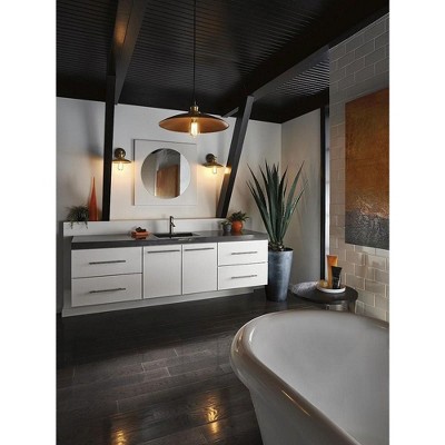 Antique Bronze Adjustable Swivel Wall Sconce with Brass Accents