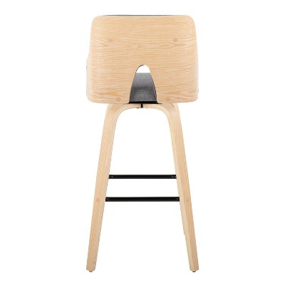 Stella 30" Light Gray/Natural/Black Swivel Bar Stool Set