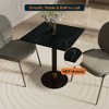 Leisuremod Vail 24-Inch Square Dining Table with MDF Top and Round Steel Base Gold Accent for Kitchen, Dining, and Pub - 4 of 4