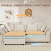 Buenhomino Convertible Sectional Loveseat Sofa with Deep Seat &Movable 2-Layer Ottoman, Oversized L-shape Cloud Sofa with Chaise & Armrests,Chenille - 3 of 4