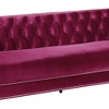 Heibero 89" Sofas Burgundy Velvet - Acme Furniture - 4 of 4