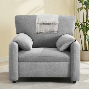NicBex Modern Chenille Accent Chair with 2 Wider Armrests,Single Sofa Chair for Living Room,Bedroom,Reading Room - 1 of 4