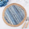 Saro Lifestyle Rustic Denim Weave Placemat (Set of 4), Blue, 15"x15" - 4 of 4