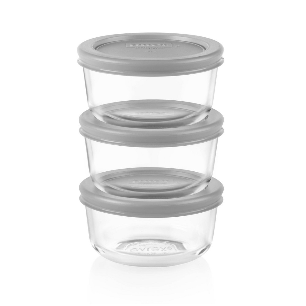 Pyrex 1 Cup 3 Pack Round Food Storage Container Set -