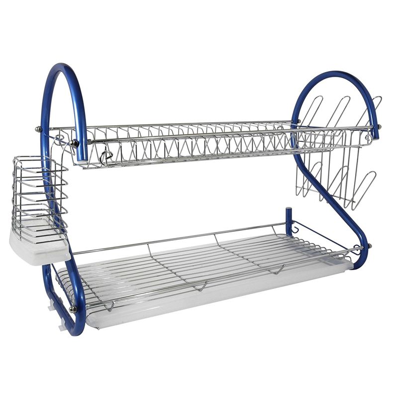 Better Chef DR-226B, 22-Inch, 2-Tier, Chrome Plated Dishrack in Blue, 2 of 5
