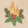 Linum Home Textiles Christmas Candles - Embroidered Luxury 100% Turkish Cotton Hand Towels (Set of 2) - 3 of 3