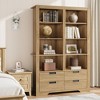71" Tall Bookshelves with 4 Drawers,6 Tier Large Bookcase, Farmhouse with Storage, Floor Standing Display Storage Shelves - 2 of 4