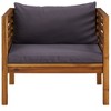 vidaXL Patio Chair with Dark Gray Cushions Solid Acacia Wood - 3 of 4