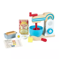 Melissa & Doug Wooden Make-a-Cake Mixer Set (11pc) - Play Food and Kitchen Accessories