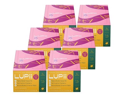 Lupii Lupini Bean Powered Bar Variety Pack - Case of 6/12 pack, 1.76 oz
