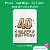 Big Dot of Happiness Adult 40th Birthday White Paper Treat Bags, Black & Gold Individual Greaseproof Brown Paper Sandwich Cookie Bags - 25 Count - 4 of 4