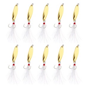 Unique Bargains Treble Hooks Metal Spinner Fishing Spoons for Freshwater Saltwater Salmon 10 Pcs - 1 of 4