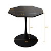 NicBex Contemporary Octagonal Dining Table with Printed Black Marble Table Top Metal Base Black - 3 of 4