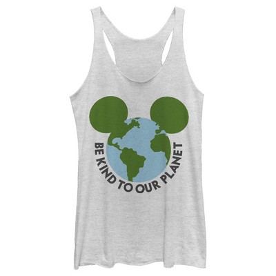 Women's Mickey & Friends Be Kind to Our Planet Mickey Mouse Logo Racerback Tank Top