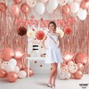 KatchOn, Rose Gold Birthday Decorations Set - Pack of 47 | Rose Gold Fringe Curtain, Happy Birthday Decorations Rose Gold Balloons - 2 of 4