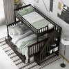 NicBex Twin over Full Bunk Bed Convertible Pine Bed Frame with 3 Drawers, Storage Stairs and Full Length Guardrail, No Box Spring Required - 2 of 4