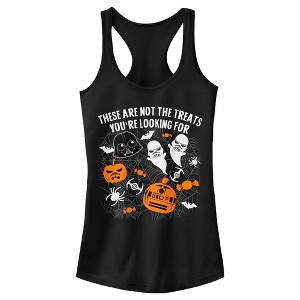 Juniors Womens Star Wars Halloween Not the Treats Racerback Tank Top - 1 of 4