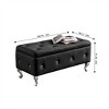 NicBex Modern 38.2" Storage Bench Leather Accent Stools with Metal Legs for Bedroom and Entryway - 2 of 4
