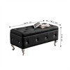 NicBex Modern 38.2" Storage Bench Leather Accent Stools with Metal Legs for Bedroom and Entryway - image 2 of 4