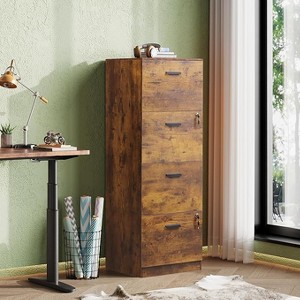 GALAXHERO 4-Drawer Vertical File Cabinet with Lock - Wood Storage Organizer for Home Office, Fits A4/Letter Size Files - 1 of 1