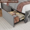 Platform Bed Frame, Velvet Upholstered Bed with Deep Button Tufted & Wingback Headboard - 4 of 4