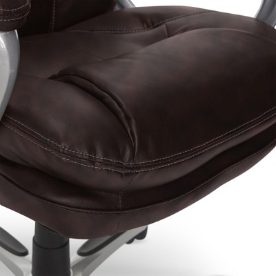 Executive High-Back Swivel Chair in Roasted Chestnut Leather