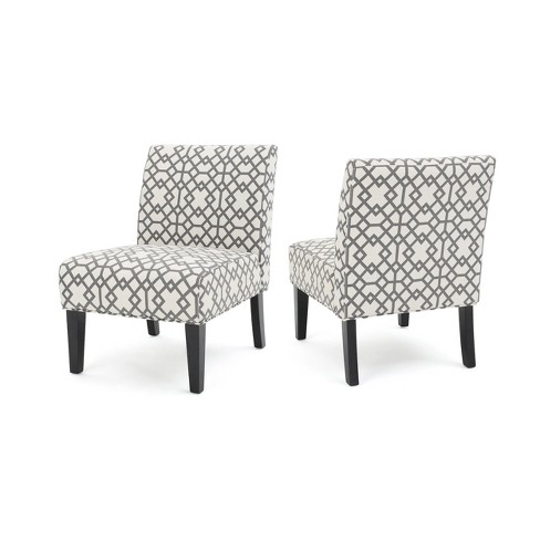 set of 2 white accent chairs