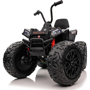 24V Kids ATV With 2 Seater, 4x200W Powerful Engine, Dual 7AH Batteries, Accelerator Handle, EVA Tires,  LED Lights & Music - 1 of 4