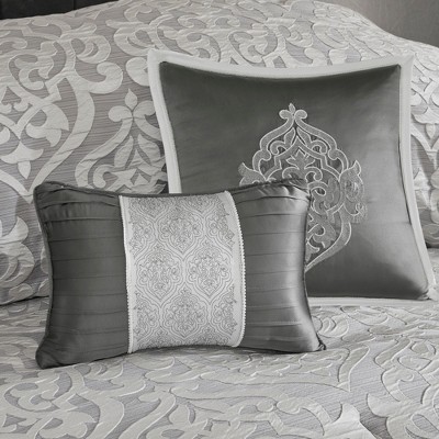 Silver Queen 8-Piece Microfiber Jacquard Comforter Set