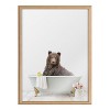 Kate & Laurel All Things Decor 18" x 24" Blake Bear Cottage Bathroom Framed Printed Glass by Amy Peterson Art Studio Natural - 2 of 4