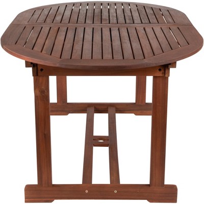 Oval Folding Acacia Wood Outdoor Patio Dining Table
