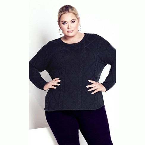 Women's Plus Size Tully Curved Hem Sweater - Midnight