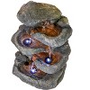 Sunnydaze Indoor Home Office Relaxing 6-Tiered Stone Falls Tabletop Water Fountain with LED Lights - 15" - 4 of 4