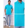 INSPIRE CHIC Men's Short Sleeve Lightweight Regular Fit Casual Business Work Solid Polo Shirts - 4 of 4