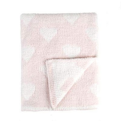 Tadpoles Ultra Soft Reversible Chenille Baby Blanket - Hearts Pink | 30" x 40" | Made of 100% Microfiber Polyester