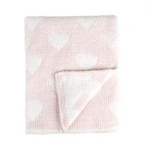 Tadpoles Ultra Soft Reversible Chenille Baby Blanket - Hearts Pink | 30" x 40" | Made of 100% Microfiber Polyester - 1 of 4