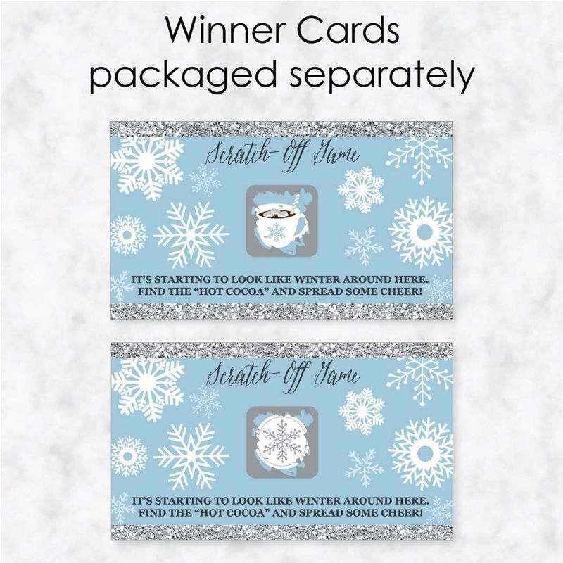 Big Dot of Happiness Winter Wonderland - Snowflake Holiday Party and Winter Wedding Game Scratch Off Cards - 22 Count, 3 of 7