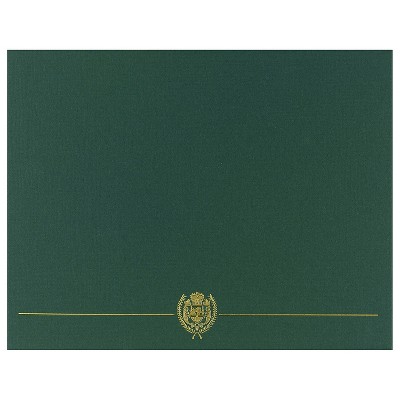 Great Papers Classic Crest Certificate Holders 12" x 9.38" Hunter Green 50/Pack (903118PK10)